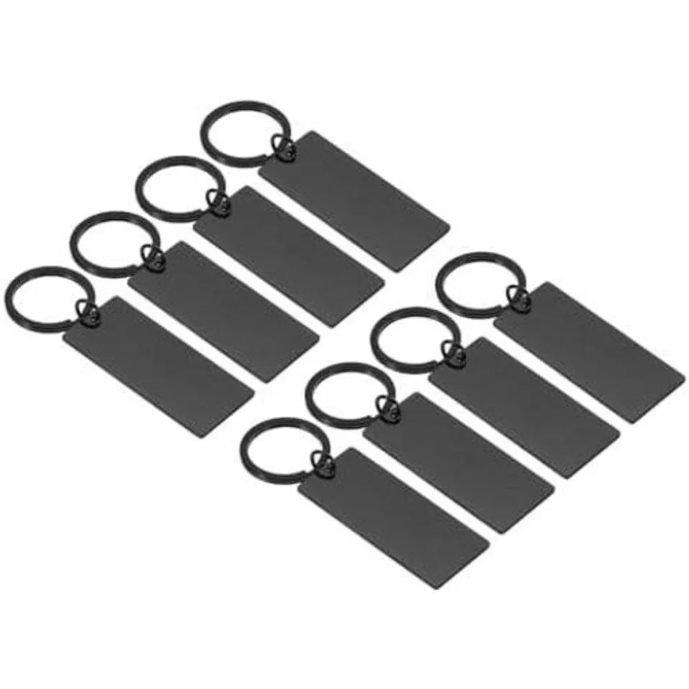 7 Piece Metal Keychain‎ Blanks Rectangle Stainless Steel Name Tag Engraving #S